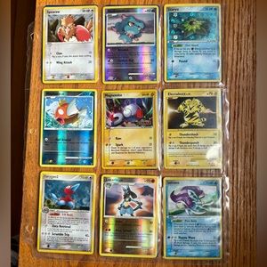 Set of 18 holographic Pokémon cards